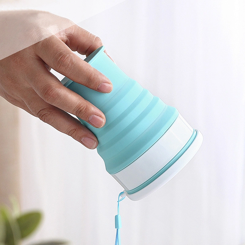 Amazon Hot Sale Silicone Folding Grade Cup and Bowl for Travelling Camping Coffee Cup with Keychain Portable Storage Bowl Cup