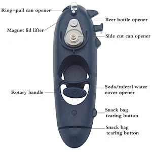 8 in 1 Hand Can Opener Kitchen Tool Multi-function Can Opener Manual with Magnet Stainless Steel Easy Can Jar Opener
