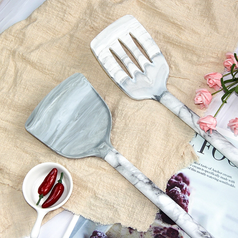 Factory new design unique marble silicone head 10 piece kitchen accessories