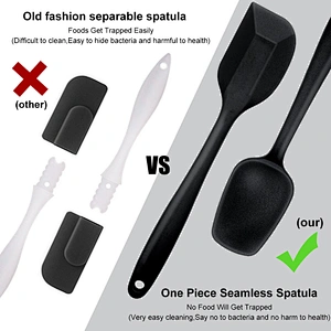 food grade silicone ergonomic design baking tool baking silicone shovel six pieces silicone spatula set