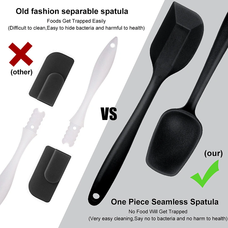 food grade silicone ergonomic design baking tool baking silicone shovel six pieces silicone spatula set