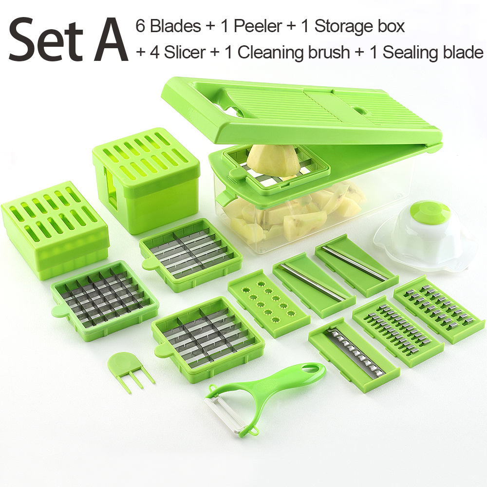 Multifunction Fruit Vegetable Tools for Vegetable Cutting in 3 Different Sets 6 in 1 Vegetable Grater