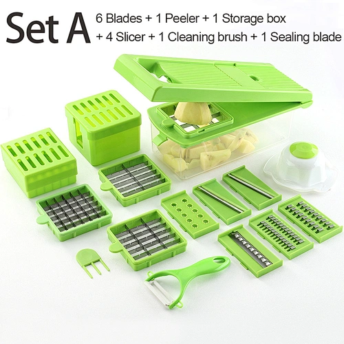 Multifunction Fruit Vegetable Tools for Vegetable Cutting in 3 Different Sets 6 in 1 Vegetable Grater