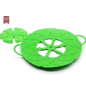 Free Non-toxic Kitchen Tools Food Grade Silicone Lid Spill Stopper Guard Boil Over Safe Guard