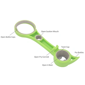 2019 Hot selling 5 in 1 eco friendly handy plastic soft drink funny can bottle multifunction beer can opener