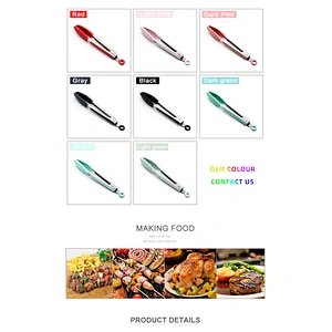 Ready To Ship low MOQ durable food grade Kitchen using tool silicone BBQ tong for food