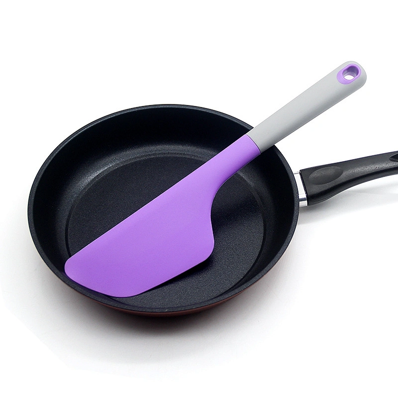 OEM color high quality non-slip handle soft head 100% food grade silicone spatula