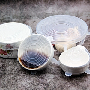 food grade 6 pieces silicone food wrap seal cover with multiple colors
