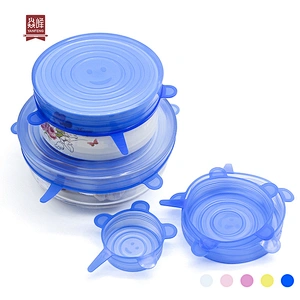 food grade 6 pieces silicone food wrap seal cover with multiple colors