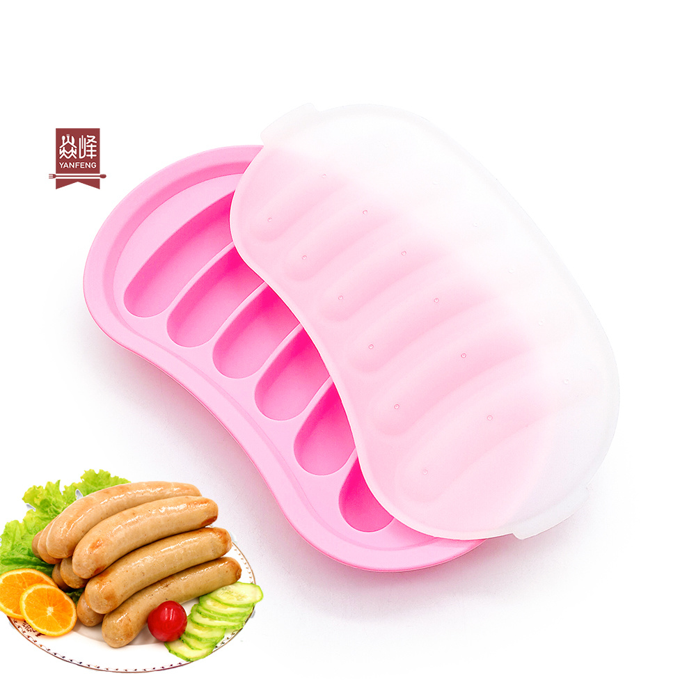 Amazon Hot Selling Home Kitchen Sausage Hot Dogs Silicone Mold DIY Silicone Baking Mold Custom Sausage Mould