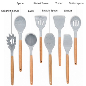 YF 2021 hot selling 8 piece silicone wholesale kitchen utensils cookware silicone kitchen utensils 8 piece set
