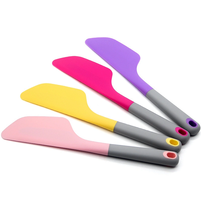OEM color high quality non-slip handle soft head 100% food grade silicone spatula