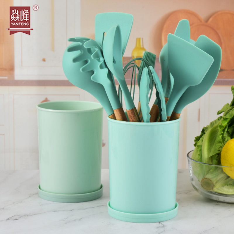 Plastic Kitchen Utensil Tools Storage Bucket Canister Holder Barrel and Tableware Storage Rack Kitchen Accessories
