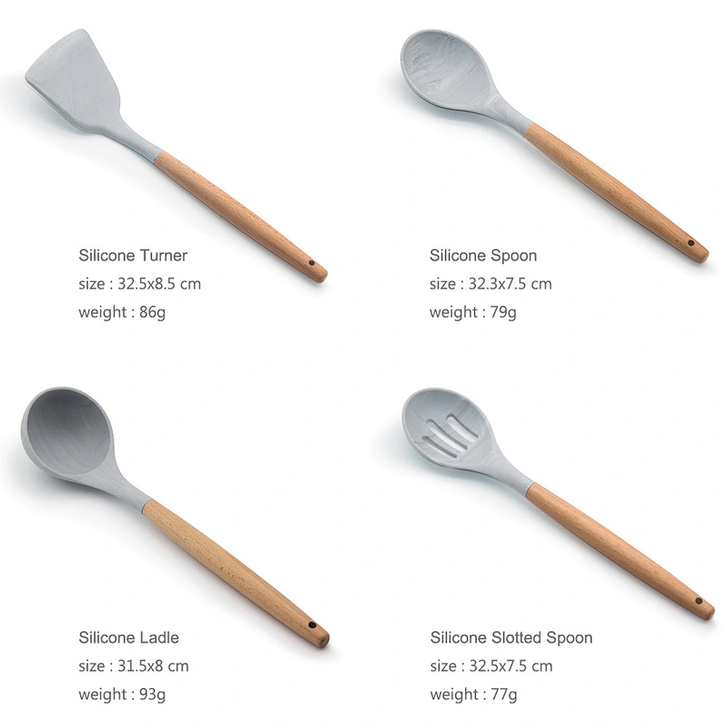 YF 2021 hot selling 8 piece silicone wholesale kitchen utensils cookware silicone kitchen utensils 8 piece set