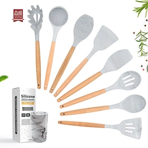 YF 2021 hot selling 8 piece silicone wholesale kitchen utensils cookware silicone kitchen utensils 8 piece set