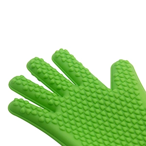 Amazon profession stocking waterproof kitchen silicon heat resistant glove for oven
