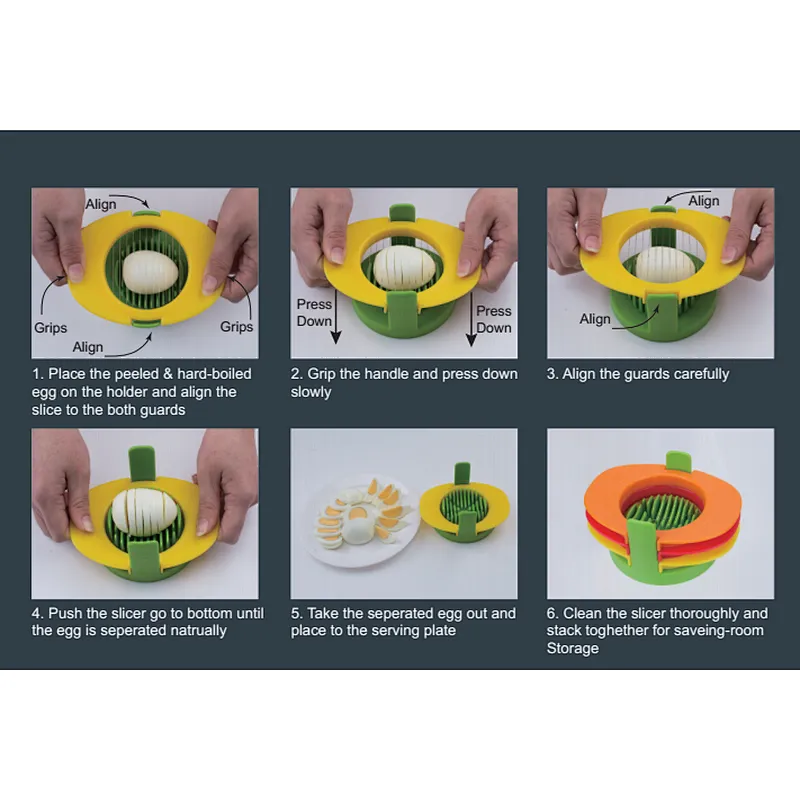 Top seller 3 in 1 wire cutter multipurpos stainless steel egg slicer