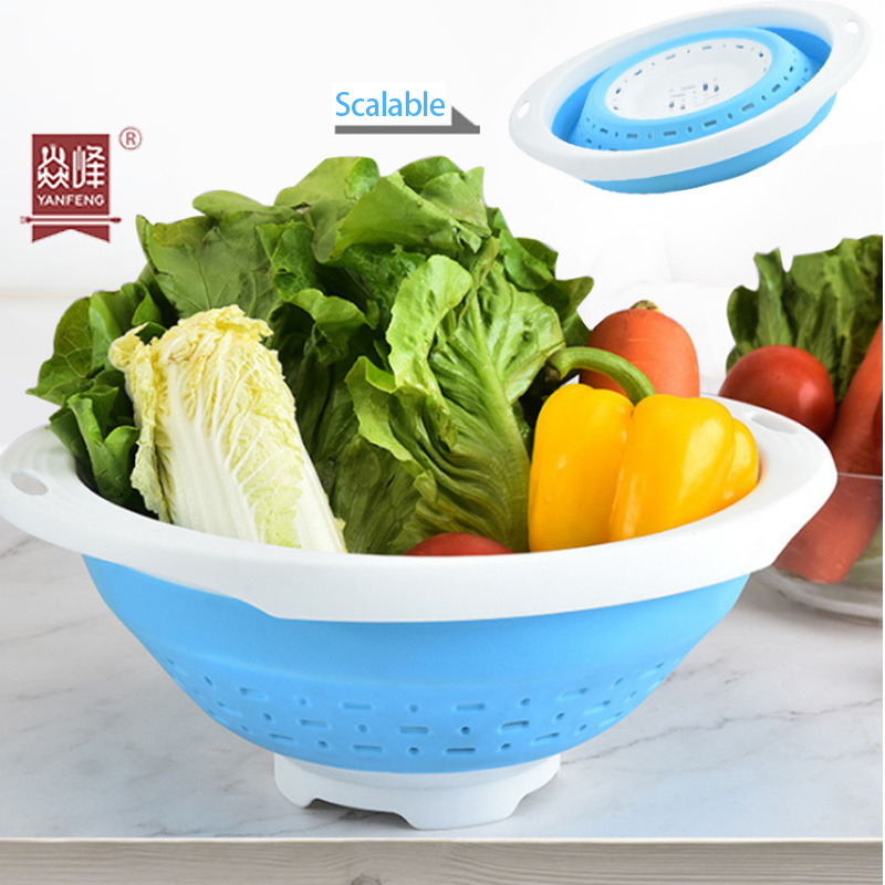Foldable Sink Drain Basket Multi-Function Kitchen Telescopic Wash Fruit Vegetable Washing Drying Storage Basket