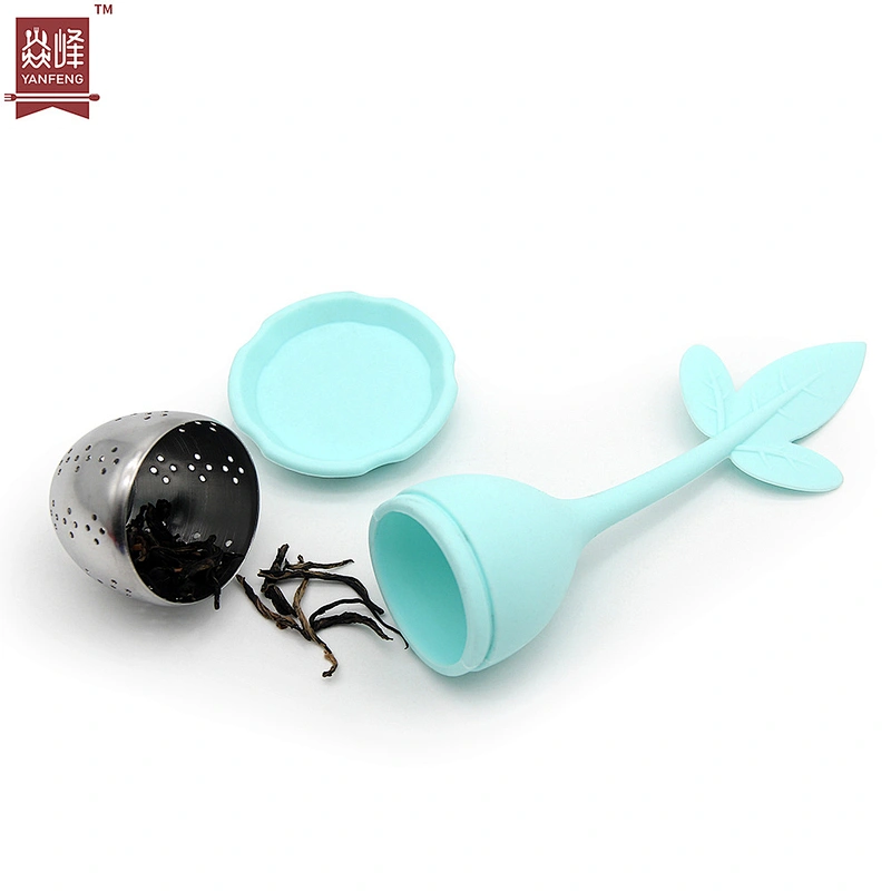 Fancy colorful leaf tea infuser stainless steel silicone tea infuser strainer