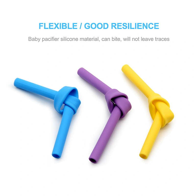 YF Portable Colored Silicone Drinking Straw BPA Free Food Grade Reusable Drinking Straw with Clean Brush