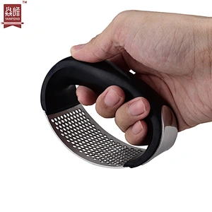 YF Wholesale Smart Kitchen Gadgets Customized Stainless Steel Garlic Press Rocker Garlic Mincer Crusher and Peeler