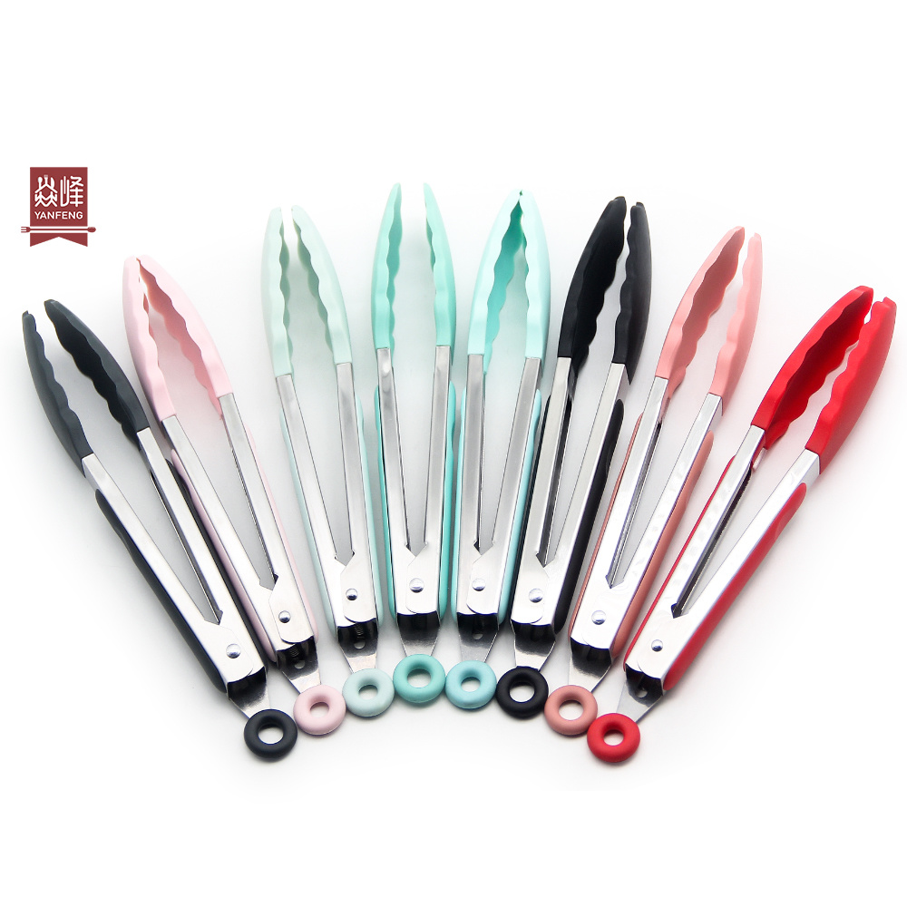 Ready To Ship low MOQ durable food grade Kitchen using tool silicone BBQ tong for food