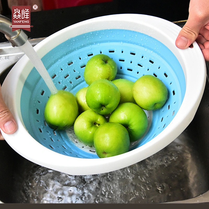 Foldable Sink Drain Basket Multi-Function Kitchen Telescopic Wash Fruit Vegetable Washing Drying Storage Basket