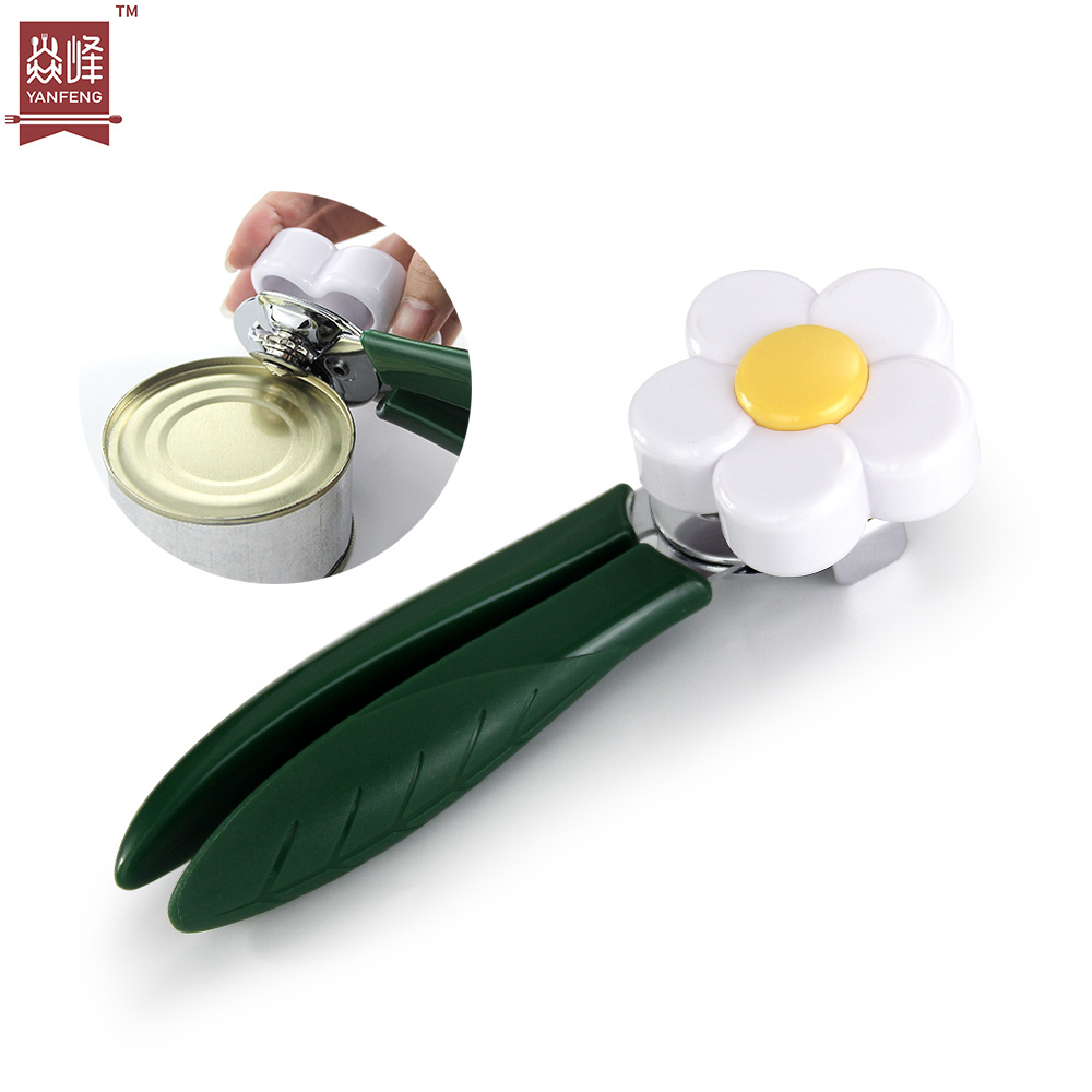 YF Stocked kitchen gadgets fashionable design green color stainless steel safety manual can opener
