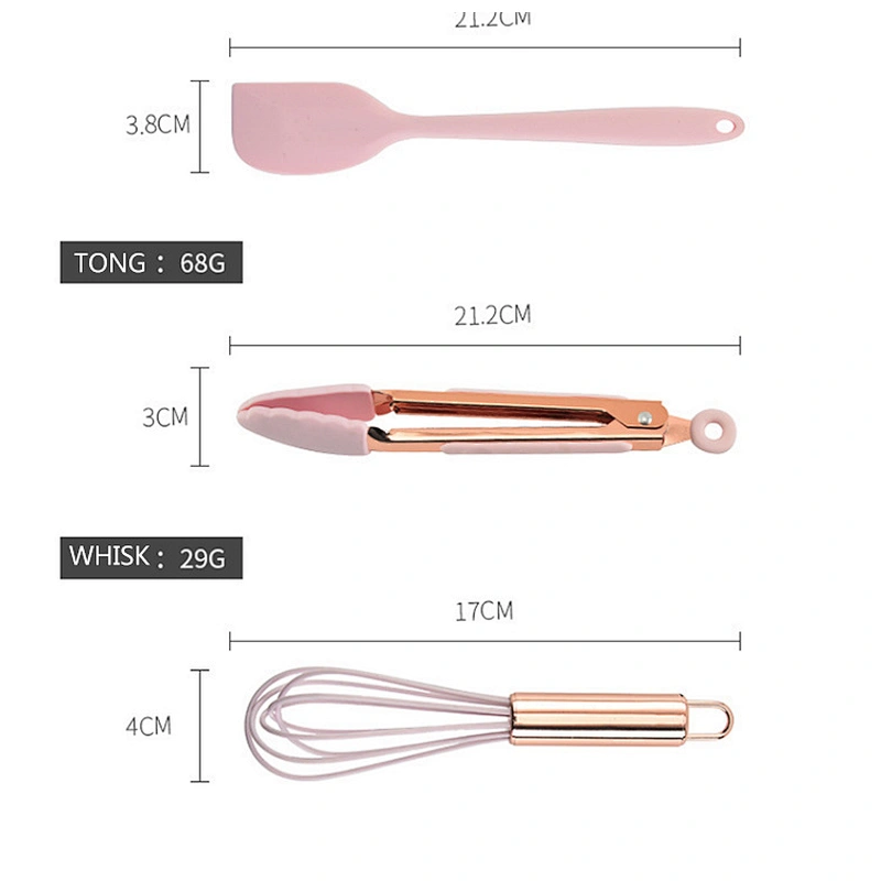 8pcs Stainless Steel Hollow Handle Silicone Kitchenware Tools Silicone Kitchen Utensil Set