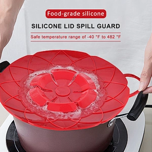 Free Non-toxic Kitchen Tools Food Grade Silicone Lid Spill Stopper Guard Boil Over Safe Guard