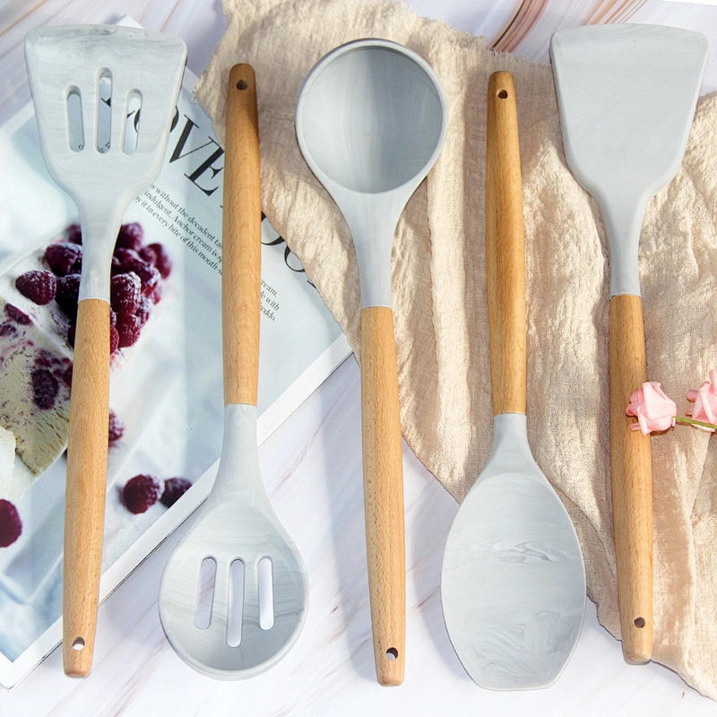 YF 2021 hot selling 8 piece silicone wholesale kitchen utensils cookware silicone kitchen utensils 8 piece set