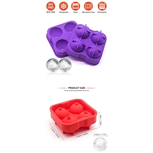 Amazon hot selling food grade silicone new style large silicone ice ball mold with factory prices