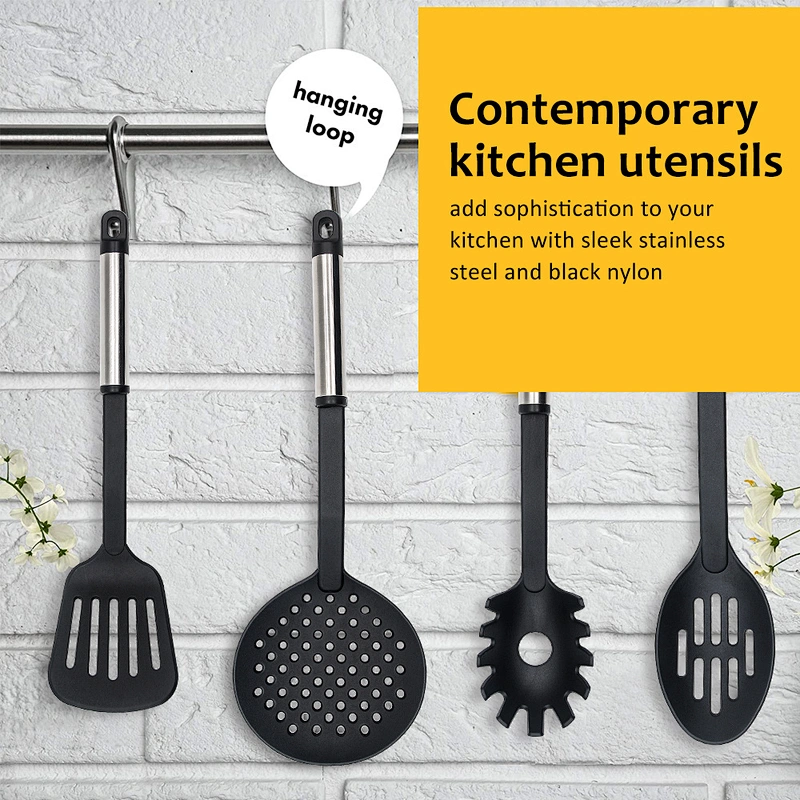 food grade nylon stainless steel kitchen utensils silicone kitchenware cooking tools utensils set