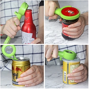 2019 Hot selling 5 in 1 eco friendly handy plastic soft drink funny can bottle multifunction beer can opener