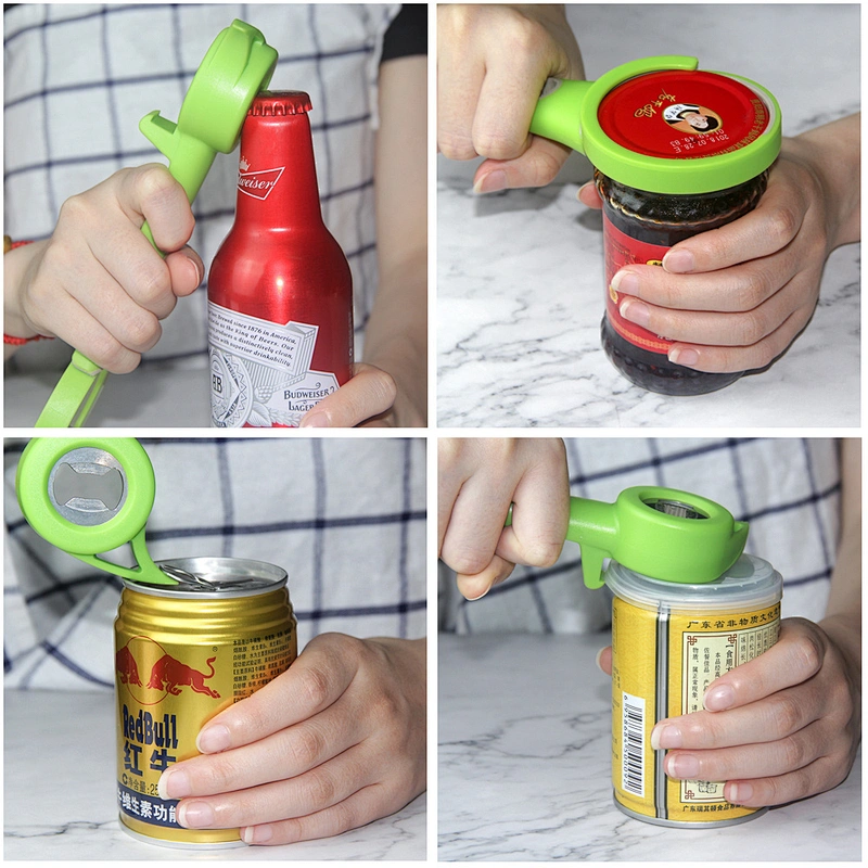 2019 Hot selling 5 in 1 eco friendly handy plastic soft drink funny can bottle multifunction beer can opener