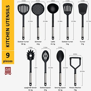 food grade nylon stainless steel kitchen utensils silicone kitchenware cooking tools utensils set