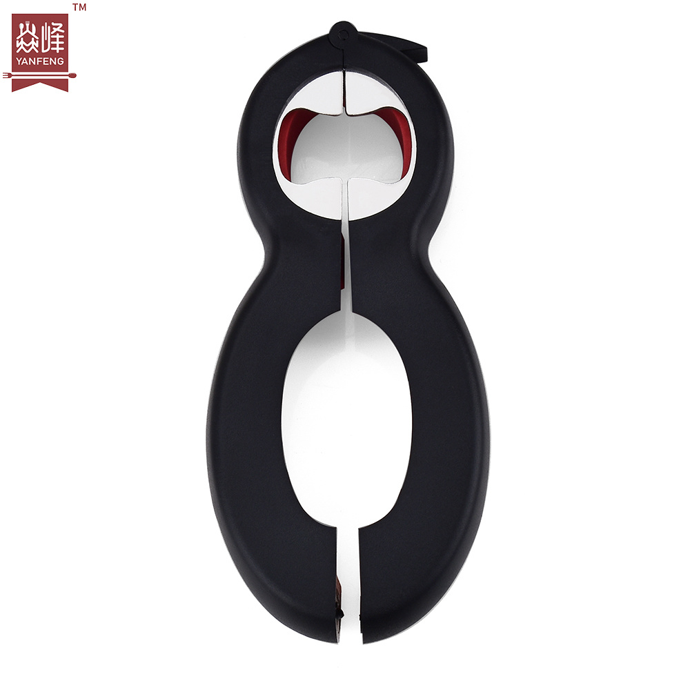 YF Wholesale kitchen accessories logo custom stainless steel 6 in 1 jar twist bottle can opener