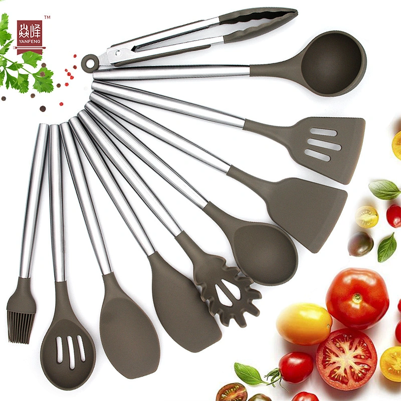 YF Wholesale Kitchen Utensils 11 pcs Silicone Cooking Kitchen Utensils Set OEM&ODM Accepted
