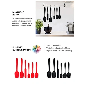 food grade silicone ergonomic design baking tool baking silicone shovel six pieces silicone spatula set