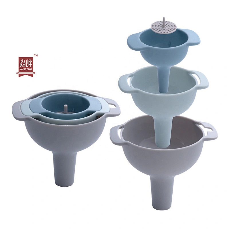 New Arrival Kitchen Accessories Multi Use 3pcs Funnel Set with Removable Strainer for Transferring Liquid