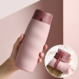Hot Sale Portable 600ml Collapsible Water Bottle Food Grade Silicone Eco-friendly Water Bottle