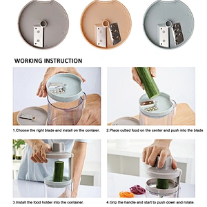 Smart Kitchen Gadgets Vegetable Cutter Spiralizer 3 in 1 Vegetable Screw Peeler Cutter with Container