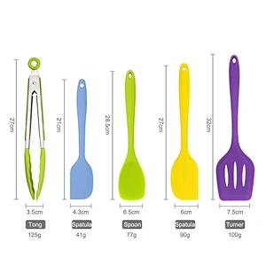 Professional material non stick silicone 10 piece kitchen accessories set utensil
