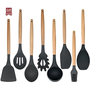 High Quality Heat Resistant Non-Stick Bulk Silicone Kitchen Utensils 8 Pieces Baking Tools Wholesale