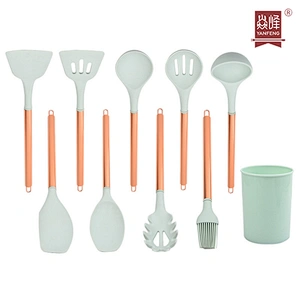 High Quality Kitchenware 10 Piece Set Silicone Stainless Steel Handle Nonstick Kitchen Utensils Set for Baking Tools