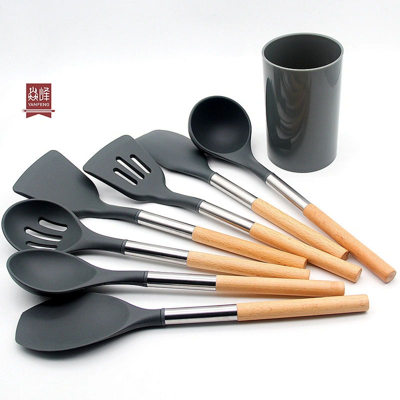 YF Cooking kitchen utensils in 4 colors eco-friendly multi function 11pcs silicone kitchen utensils set