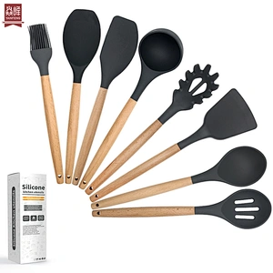 High Quality Heat Resistant Non-Stick Bulk Silicone Kitchen Utensils 8 Pieces Baking Tools Wholesale