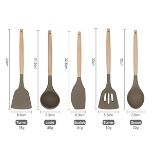 silicone material kitchen accessories with reasonable 10 pcs kitchen utensils set family use