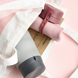 Hot Sale Portable 600ml Collapsible Water Bottle Food Grade Silicone Eco-friendly Water Bottle