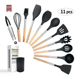 YF Cooking kitchen utensils in 4 colors eco-friendly multi function 11pcs silicone kitchen utensils set